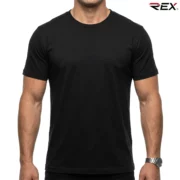 Jet Black Men’s Crew Neck T Shirt - Image 2