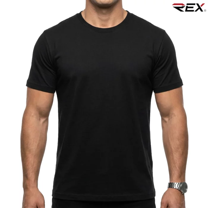 Jet Black Men’s Crew Neck T Shirt - Image 2
