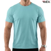 Sky Blue Men’s Crew Neck T Shirt - Image 2