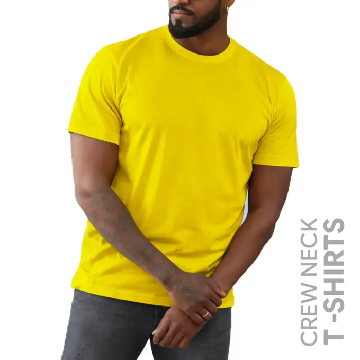 Lemon Yellow Men’s Crew Neck T Shirt - Image 1