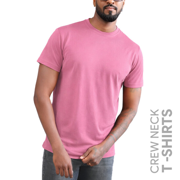 Light Pink Men’s Crew Neck T Shirt - Image 1