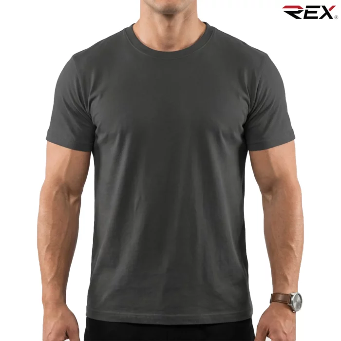 Dark Grey Men’s Crew Neck T Shirt - Image 2