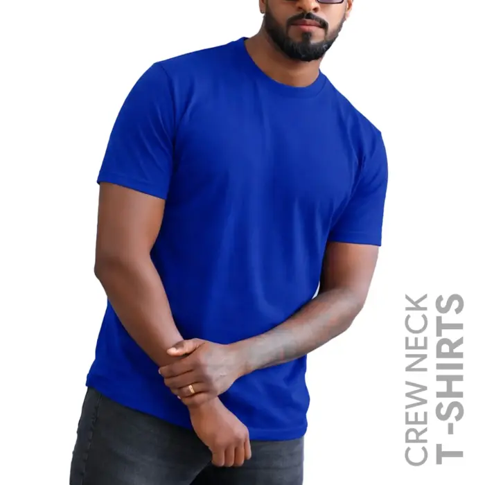 Royal Blue Men’s Crew Neck T Shirt - Image 1