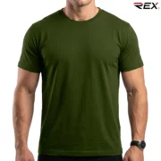 Army Green Men’s Crew Neck T Shirt - Image 2