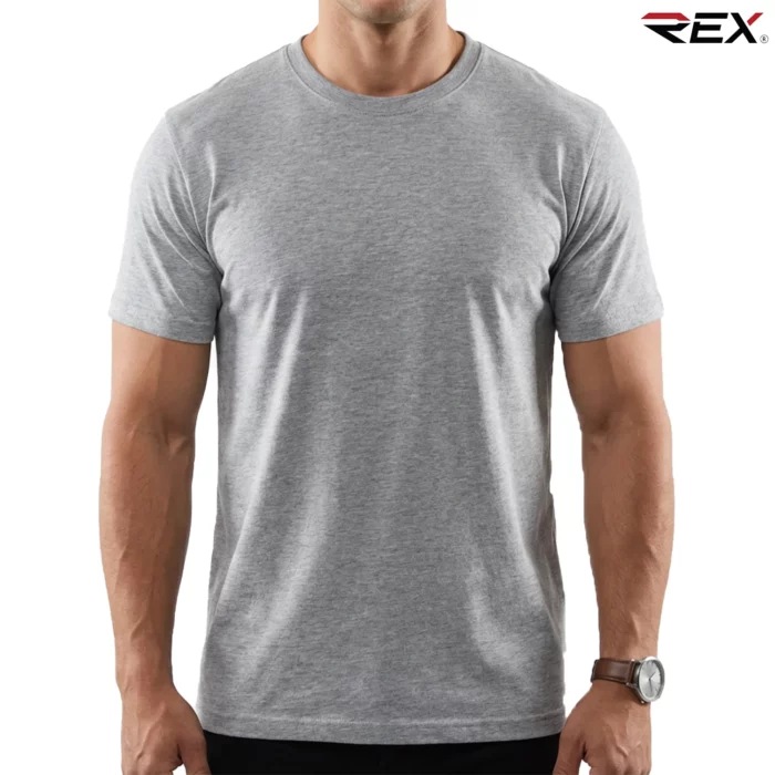 Light Grey Men’s Crew Neck T Shirt - Image 2