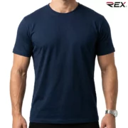 Navy Blue Men’s Crew Neck T Shirt - Image 2