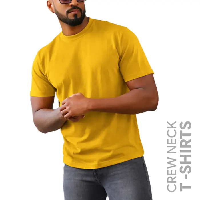 Honey Brown Men’s Crew Neck T Shirt - Image 1