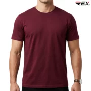 Maroon Men’s Crew Neck T Shirt - Image 2