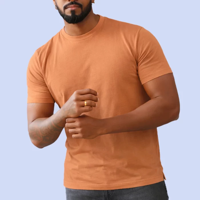 Peach Men’s Crew Neck T Shirt - Image 5