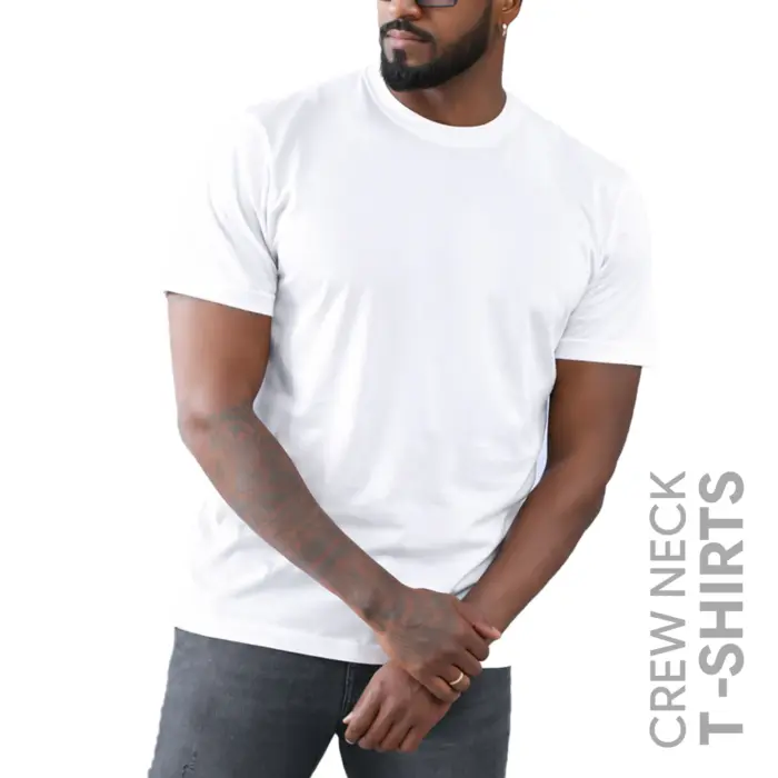 Premium White Men’s Crew Neck T Shirt - Image 1