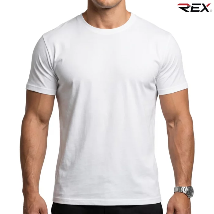 Premium White Men’s Crew Neck T Shirt - Image 2