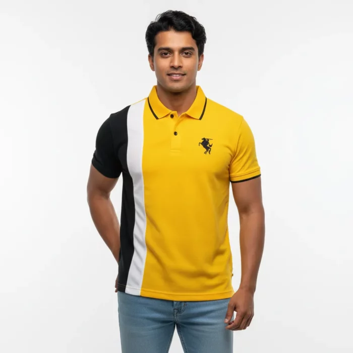 Firefly_Gemini Flash_Ultra-realistic studio fashion photoshoot of a Sri Lankan male model, athletic build, 304251 Gents Premium Polo Tshirt - Image 1