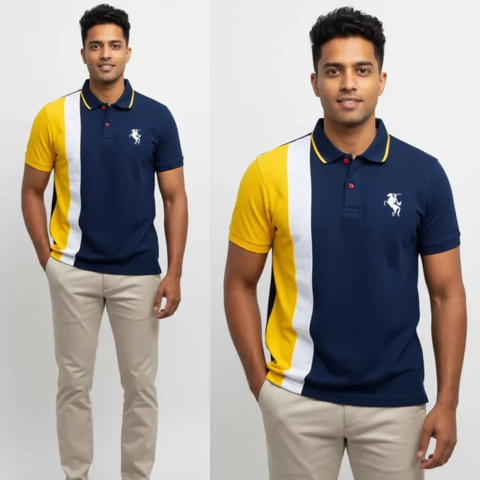 Firefly_Gemini Flash_Ultra-realistic studio fashion photoshoot of a Sri Lankan male model, athletic build, 304251 Gents Premium Polo Tshirt - Image 1