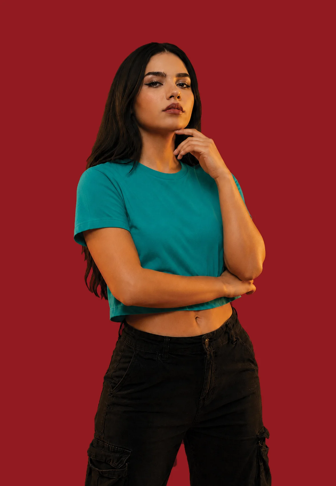 007 Summer Green Premium Cotton Crop Top - Image 1